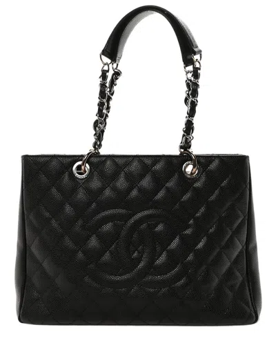 Pre-owned Chanel Black Caviar Leather Grand Shopping Tote Gst (authentic Pre-loved)