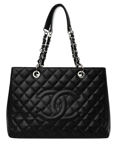 Pre-owned Chanel Black Caviar Leather Grand Shopping Tote Gst Shw (authentic Pre-loved)