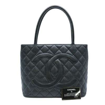 Pre-owned Chanel Black Caviar Leather Handbag Tote Bag ()