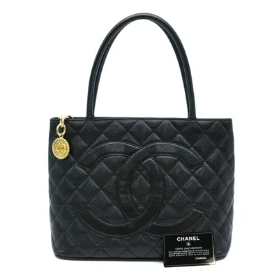 Pre-owned Chanel Black Caviar Leather Handbag Tote Bag ()