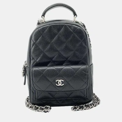 Pre-owned Chanel Black Caviar Leather Mini Backpack