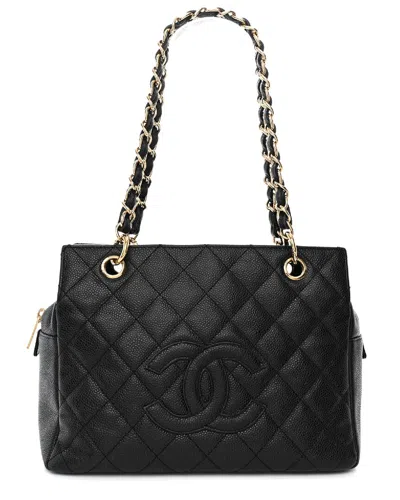 Pre-owned Chanel Black Caviar Leather Petit Timeless Tote (authentic )