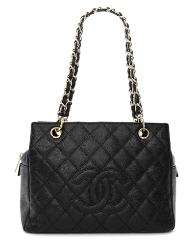 Pre-owned Chanel Black Caviar Leather Petit Timeless Tote (authentic )