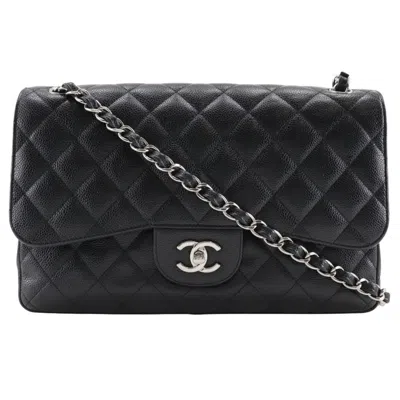 Pre-owned Chanel Black Caviar Leather Shoulder Bag ()