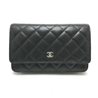 Pre-owned Chanel Black Caviar Leather Shoulder Bag ()