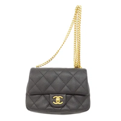 Pre-owned Chanel Black Caviar Leather Shoulder Bag ()