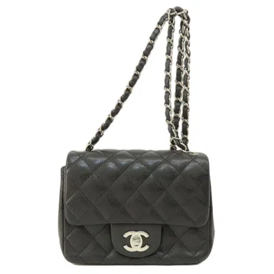 Pre-owned Chanel Black Caviar Leather Shoulder Bag ()