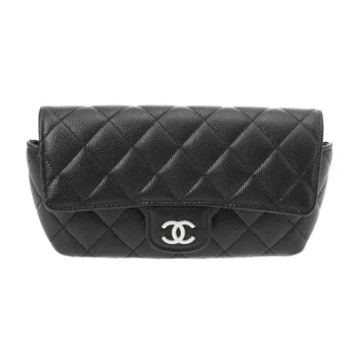 Pre-owned Chanel Black Caviar Leather Shoulder Bag ()