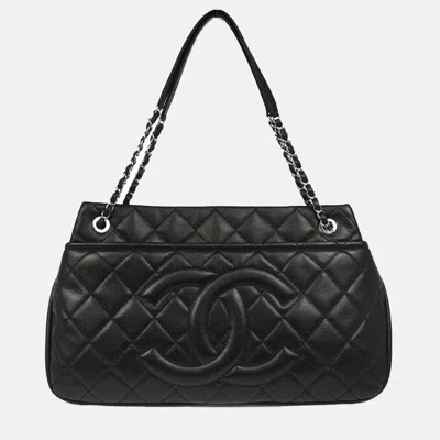 Pre-owned Chanel Black Caviar Leather Timeless Soft Chain Tote Bag
