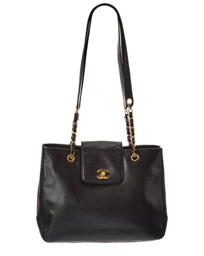 Pre-owned Chanel Black Caviar Leather Tote (authentic Pre-loved)