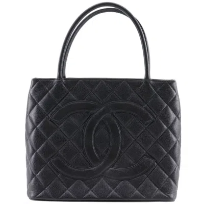 Pre-owned Chanel Black Caviar Leather Tote Bag ()