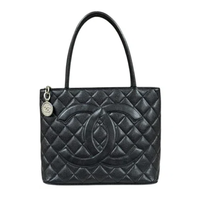 Pre-owned Chanel Black Caviar Leather Tote Bag ()