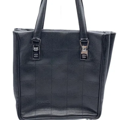 Pre-owned Chanel Black Caviar Leather Tote Bag ()