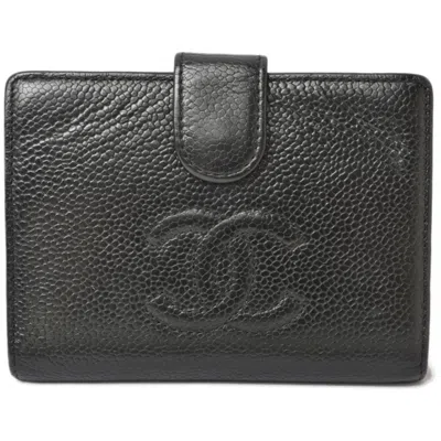 Pre-owned Chanel Black Caviar Leather Wallet (bi-fold) ()
