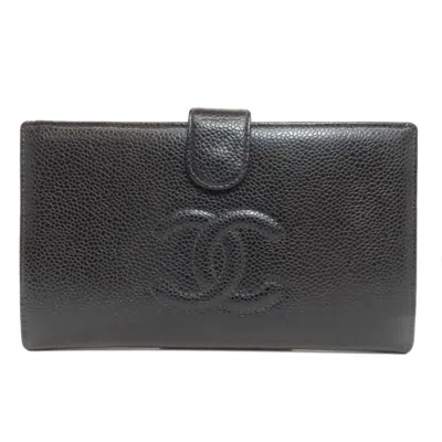 Pre-owned Chanel Black Caviar Leather Wallet (bi-fold) ()