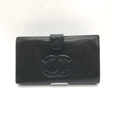 Pre-owned Chanel Black Caviar Leather Wallet (bi-fold) ()