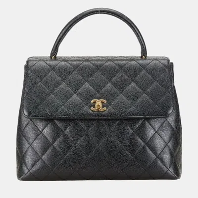 Pre-owned Chanel Black Caviar Skin Matelasse Coco Mark Handbag