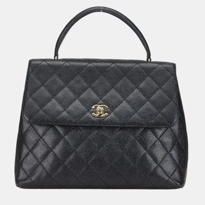 Pre-owned Chanel Black Caviar Skin Matelasse Coco Mark Handbag