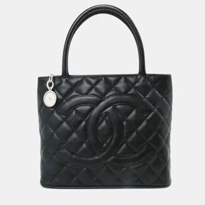 Pre-owned Chanel Caviar Skin Reproduction Tote Bag Black