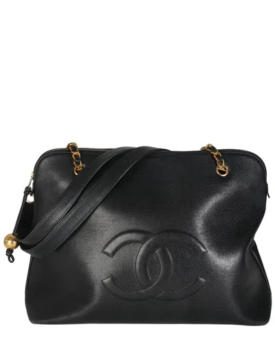 Pre-owned Chanel Black Caviar Timeless Shopping Tote (authentic Pre-loved)