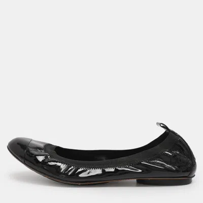 Pre-owned Chanel Black Cc Ballet Flats Size 40