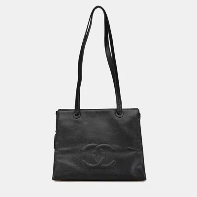 Pre-owned Chanel Black Cc Caviar Leather Tote Bag