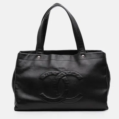 Pre-owned Chanel Black Cc Caviar Tote