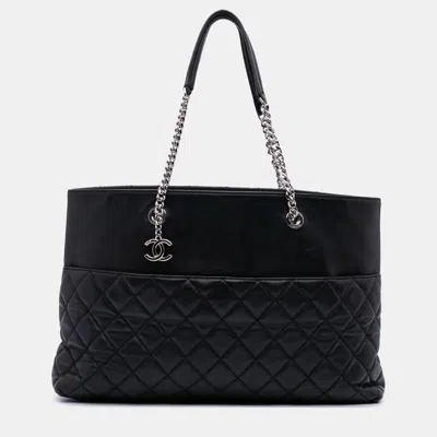 Pre-owned Chanel Black Cc Quilted Lambskin Urban Delight Tote