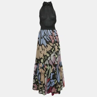 Pre-owned Chanel Black Cc Silk Sleeveless Maxi Dress M