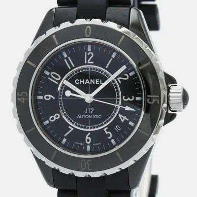 Pre-owned Chanel Black Ceramic J12 H0684 Automatic Men's Wristwatch 39 Mm