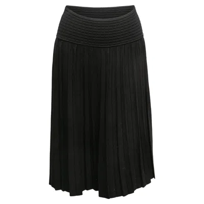Pre-owned Chanel Black  Fall/winter 2005 Pleated Knit Skirt Size Fr 44