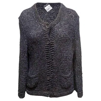 Pre-owned Chanel Black  Fall/winter 2008 Knit Silk Jacket Size Fr 46
