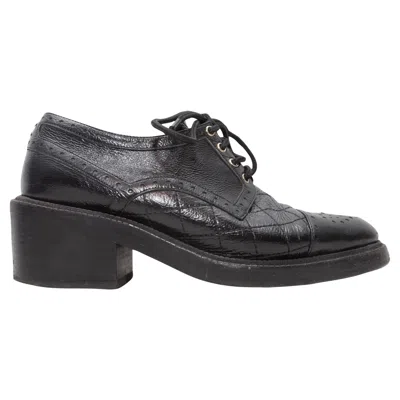 Pre-owned Chanel Black  Patent Quilted Oxfords