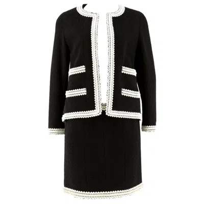 Pre-owned Chanel Black  Suit With Scoubidou Braid Ss 1994