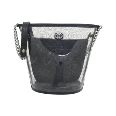 Pre-owned Chanel Black Clear Pvc Pouch Shoulder Bag () In Black, Clear