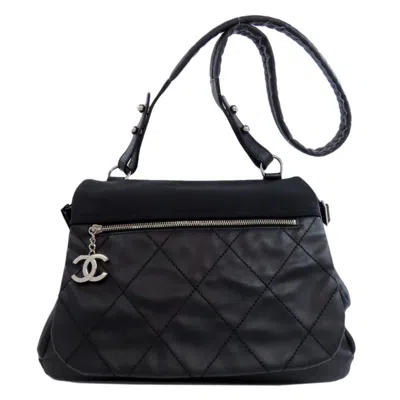 Pre-owned Chanel Black Coated Canvas Shoulder Bag ()