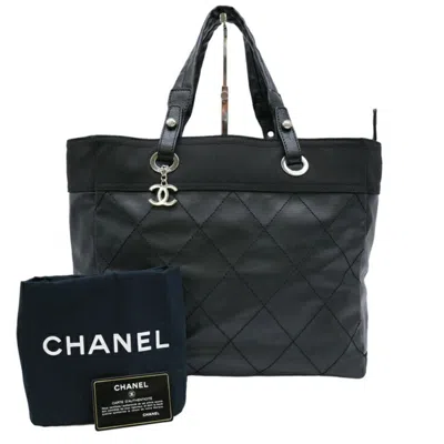 Pre-owned Chanel Black Coated Canvas Tote Bag ()