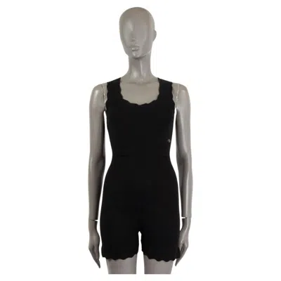 Pre-owned Chanel Black Cotton 2018 18s Rib Knit Mini Jumpsuit 38 S