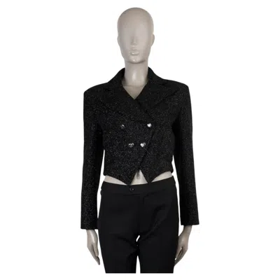 Pre-owned Chanel Black Cotton 21b Cropped Tweed Jacket 36 Xs