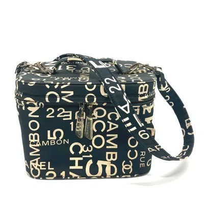 Pre-owned Chanel Black Cotton Canvas Handbag Shoulder Bag Vanity Bag ()