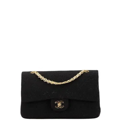 Pre-owned Chanel Black Cotton Jersey Shoulder Bag ()