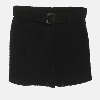 Pre-owned Chanel Black Cotton Knit Belted Shorts S