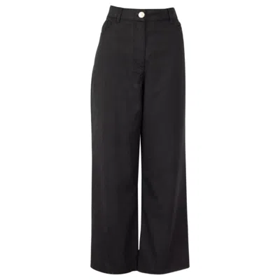 Pre-owned Chanel Black Cotton Wide Leg Pants 44 Xxl