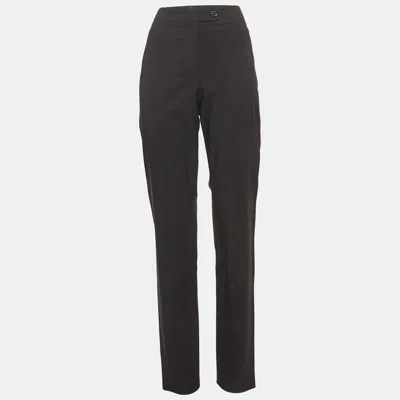 Pre-owned Chanel Black Crepe Formal Trousers L