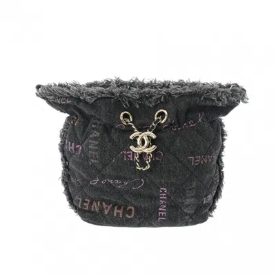 Pre-owned Chanel Black Denim Shoulder Bag ()