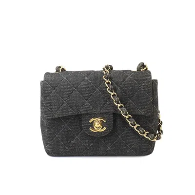Pre-owned Chanel Black Denim Shoulder Bag ()