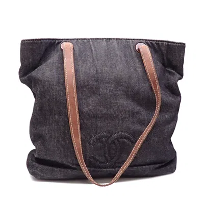 Pre-owned Chanel Black Denim Tote Bag ()