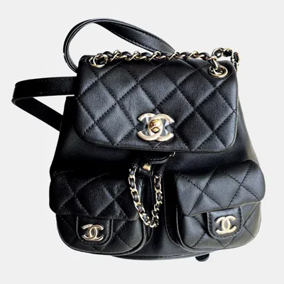 Pre-owned Chanel Black Duma Small Backpack
