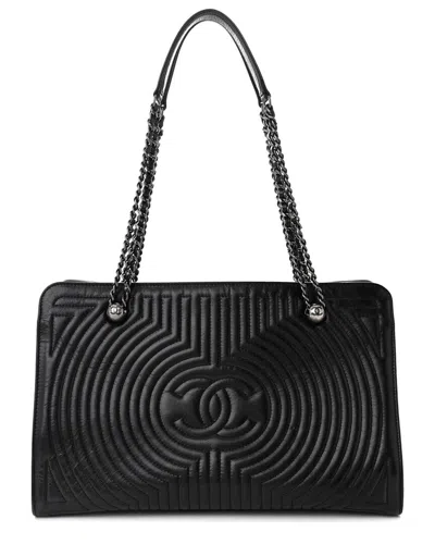 Pre-owned Chanel Black Glazed Calfskin Leather Glazed Quilted Korean Garden (authentic  Pre-loved)