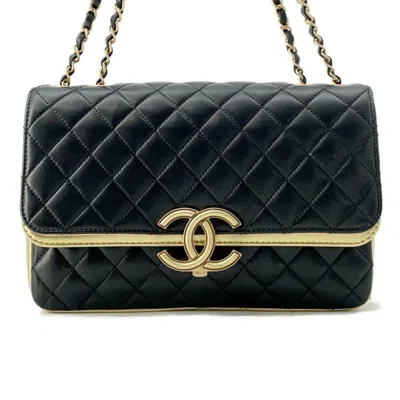 Pre-owned Chanel Black Gold Leather Shoulder Bag ()